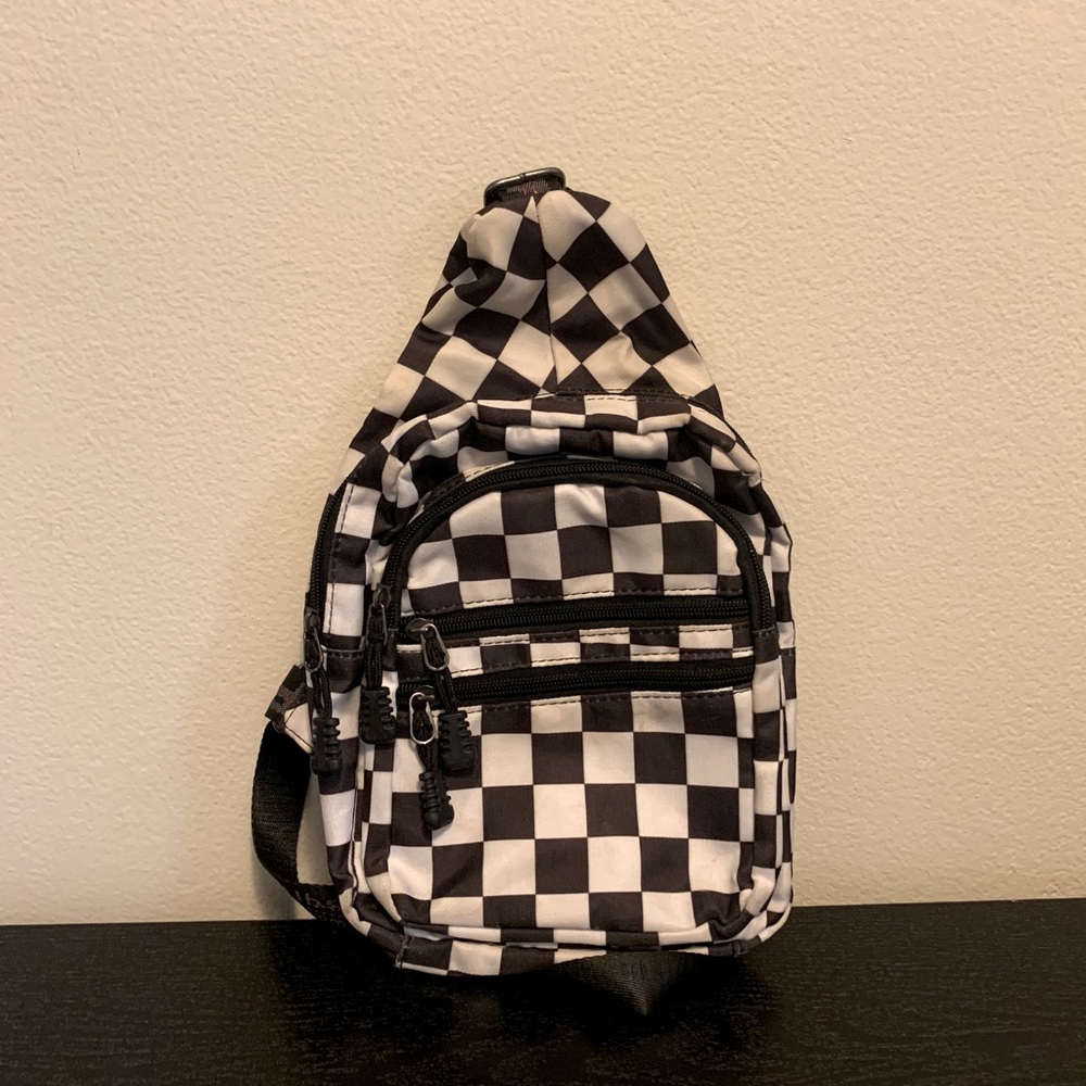 Checkered Sling Fanny Pack